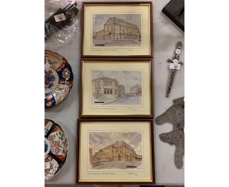 THREE PICTURES HANDPAINTED ON SILK TO COMMEMORATE CHESHIRE BUILDING SOCIETY, ALL LIMITED FIRST EDITIONS 