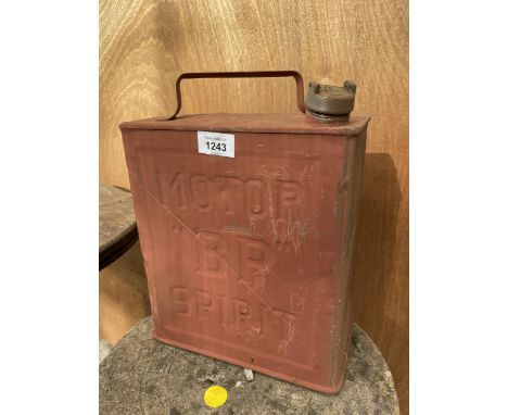 A VINTAGE BP FUEL CAN WITH BRASS CAP 