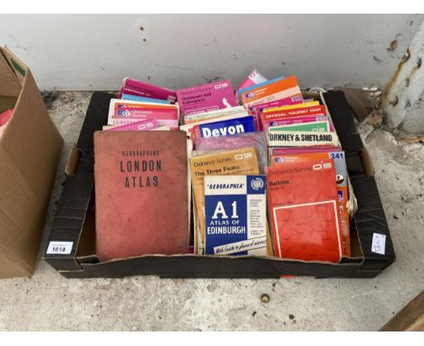 A LARGE ASSORTMENT OF ORDNANCE SURVEY MAPS AND ATLAS' 