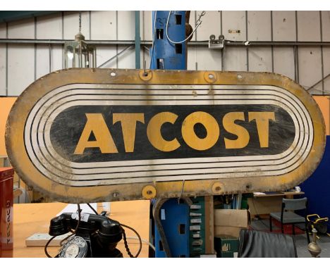 AN ATCOST ENAMEL SIGN 