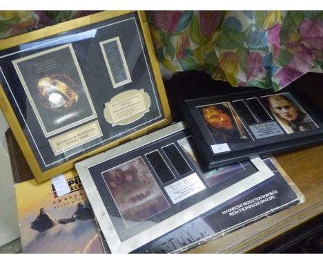 Three framed limited edition Lord of the Rings film cels, The Two Towers ed. 649/750; Fellowship of the Ring ed. 328/1000; an