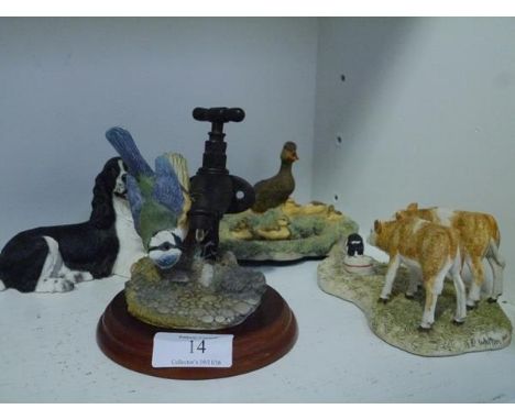 Three Border Fine Arts models comprising: Wildlife Families (Chiltern Collection); Who's Milk Is It (Brown/White); and Blueti