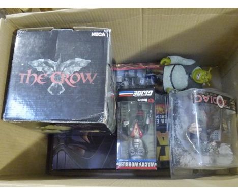 A Star Wars Saga Edition chess set, together with a boxed diorama from The Crow (NECA), a fantasy figure, Taurus from Warrior