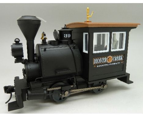 A K-Line 0 gauge 3-rail Beaver Creek Logging Co. locomotive, boxed