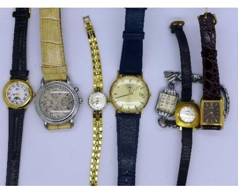 Seven lady's and gentleman's wristwatches including Rotary, Claude Valentini, etc.