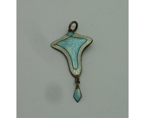 A silver and enamel pendant, Birmingham 1915