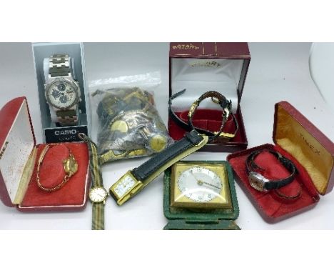 A collection of wristwatches including a lady's Rotary and a gentleman's Casio