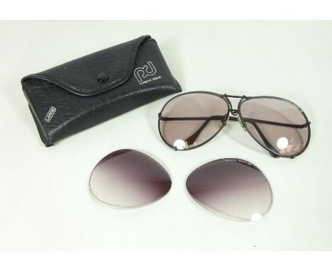 Vintage Porche sunglasses with original case and spare lenses   Condition Report   Click here for further images, condition, 