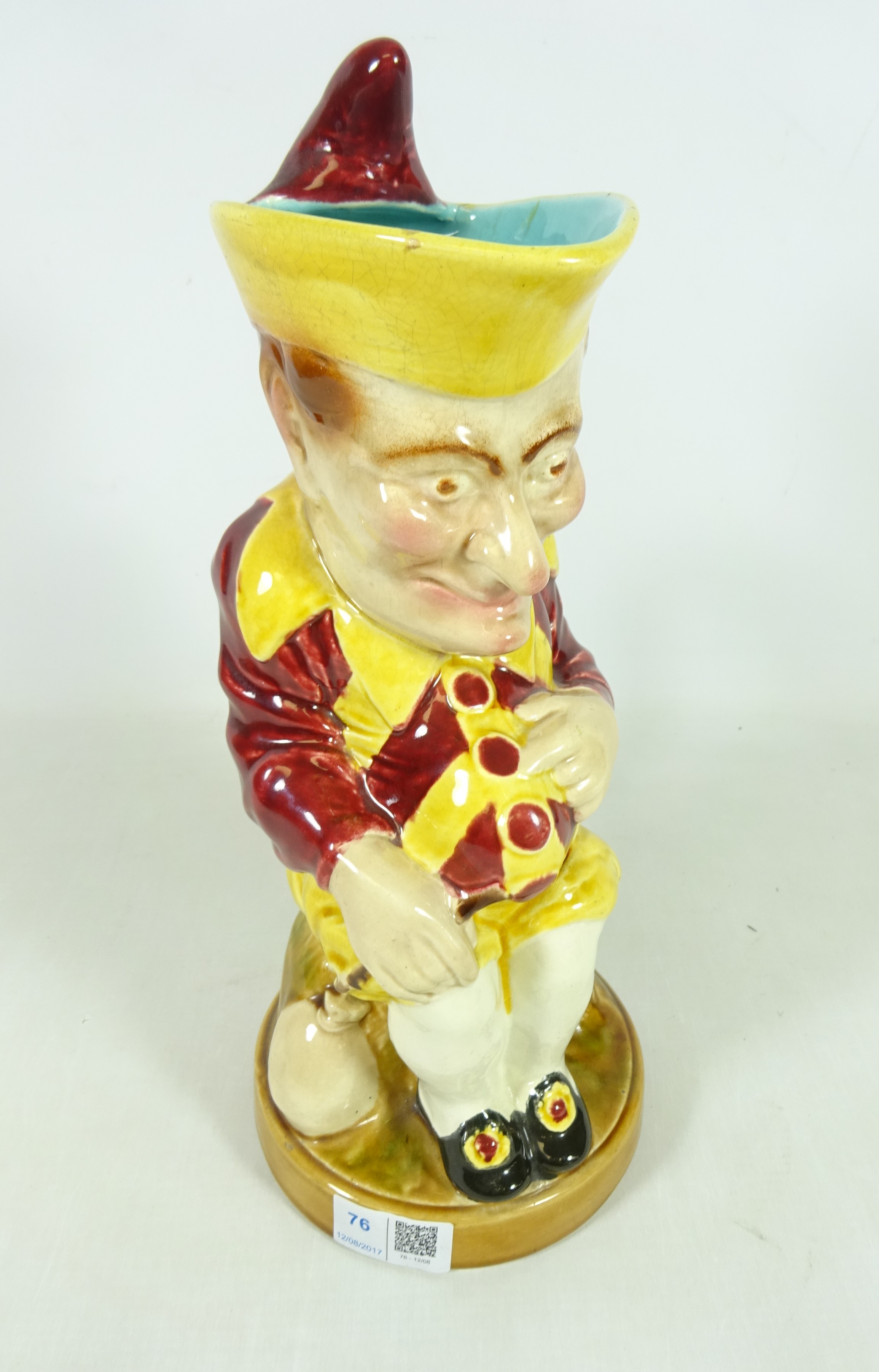 Sarreguemines 'Mr Punch' Toby jug H33cm Condition Report Click here for ...