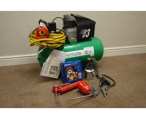SIP Airmate Circus 34050 air compressor with attachments including, paint sprayer, impact wrench and tyre inflator  (This ite