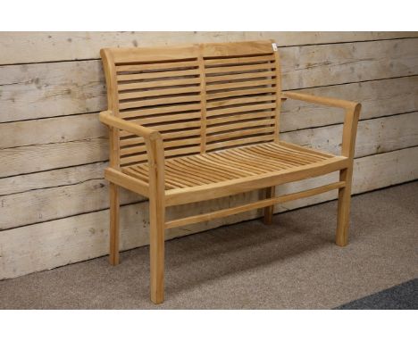 Teak garden bench, W120cm   Condition Report   Click here for further images, condition, auction times & delivery costs