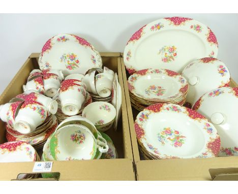 Quantity of Paragon 'Rockingham' dinner, tea and coffeeware, similar Paragon teaware in green and two matching casserole dish