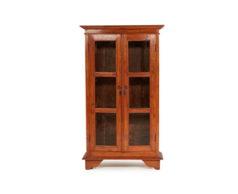 A GLAZED CABINET
The pair of glazed doors enclosing a shelved interior, with added lighting fitted
178cm high x 100cm wide x 