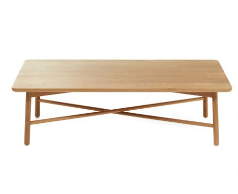 A CONTEMPORARY RECTANGULAR OAK COFFEE TABLE
New or display item consigned by Maissone Home, Tiong Bahru
Constructed from soli