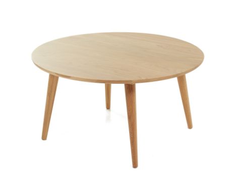 A CONTEMPORARY CIRCULAR OAK COFFEE TABLE
New or display item consigned by Maissone Home, Tiong Bahru
Constructed from America