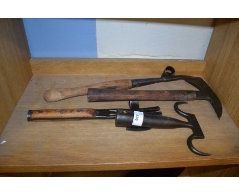 Mixed Lot vintage hand axe and other implements (4)