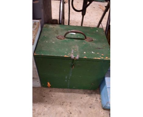 Green painted toolbox