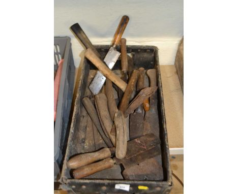 Box of various mixed tools