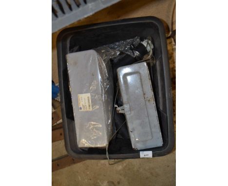 Box of mixed items to include a Dexta toolbox and various other spares