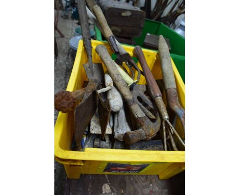 Box of various hand tools