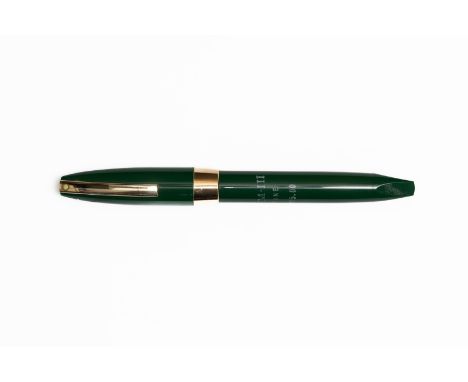 Sheaffer PFM Pen For Men III green Snorkel fountain pen with original chalk markings. The PFM or Pen for Men was Sheaffer's l