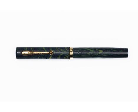 Waterman Ideal 52V Blue/Green Ripple fountain pen. The Blue/Green Ripple was one of three later coloured Ripple models that W