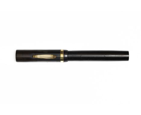 Eisenstadt oversized flattop black chased hard rubber fountain pen. Eisenstadt was in business for over 100 years but only ma