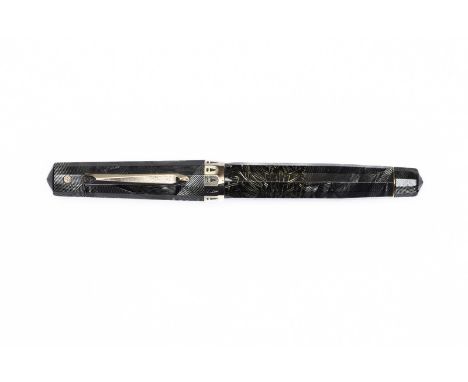 Wahl Eversharp Doric Gold Seal fountain pen in Grey Shell. Art Deco style 12-sided fountain pen with gold seal lifetime warra