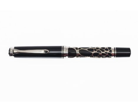 2002 Pelikan Gaudi sterling silver filigree limited edition fountain pen with decorative sculpture, papers, box/tube and oute