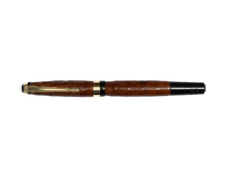 Wyvern 101 leather wrapped fountain pen. This example in Alligator or Crocodile, they were made in numerous leather style opt