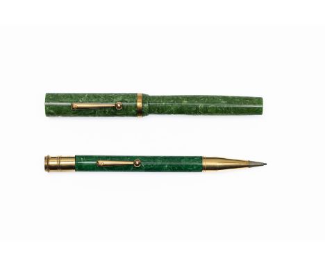 Grieshaber Executive oversized Jade Green fountain pen set, boxed. These pens by Grieshaber were made to compete with major b