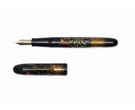 Pilot Dunhill Namiki Yukari Royale Fall Flowers limited edition fountain pen, with decorative wood box. This Yukari Royale ma