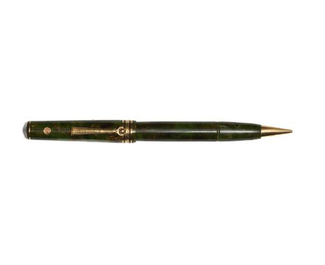 Wahl Eversharp Equi-Poised fountain pen pocket & combo combination in Brazilian Green. Wahl Eversharp made these multi-purpos