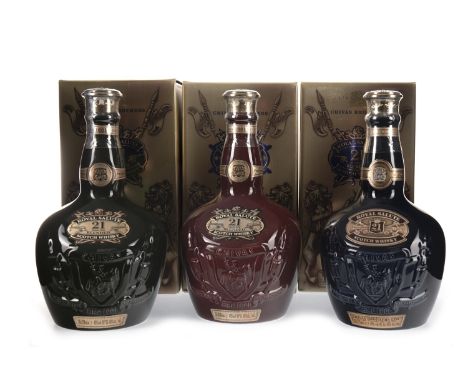 CHIVAS REGAL ROYAL SALUTE 21 YEARS OLD - RUBY FLAGON Blended Scotch Whisky 70cl, 40% volume, in cloth sack and carton. CHIVAS