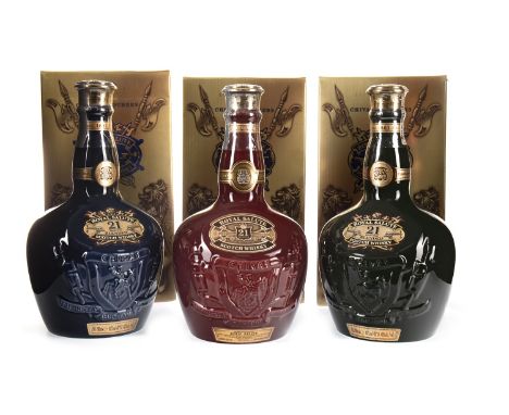 CHIVAS REGAL ROYAL SALUTE 21 YEARS OLD - RUBY FLAGON Blended Scotch Whisky 70cl, 40% volume, in cloth sack and carton. CHIVAS