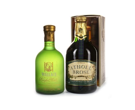 ATHOL BROSE Scotch Whisky Liqueur 70cl, 35% volume, in carton. WALLACE SINGLE MALT LIQUEUR Single Malt Whisky Liqueur 50cl, 3