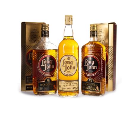 LONG JOHN 12 YEARS OLD (2) Blended Scotch Whisky 75cl, 43% volume, in carton. LONG JOHN Blended Scotch Whisky 750ml, no stren
