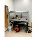 Onefinity Router, 80/20 Frame on Global Workbench, Makita Trimmer, Dust Collection System