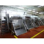 (Meat Batching Line) s/s bin dumper approx. 4 ft. x 4 ft. x 54 in. lift height 3 000 lbs. cap.