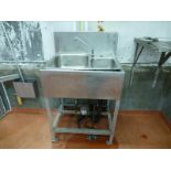 s/s sink 2-basin foot-operated