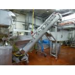 (Formulation) s/s inclined screw conveyor on casters approx. 12 in. Diam. x 10 ft. L. c/w hinged
