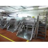(Meat Batching Line) s/s bin dumper approx. 4 ft. x 4 ft. x 52 in. lift height 3 000 lbs. cap.
