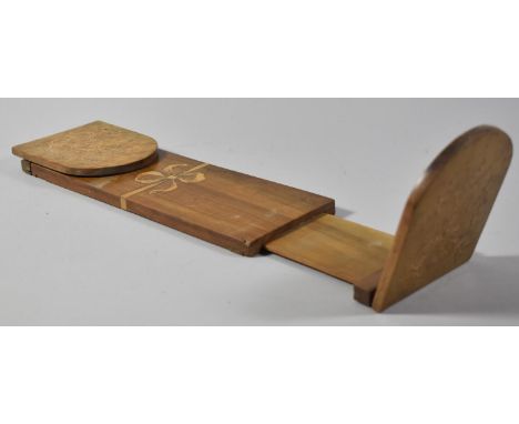 A Late 19th Century Book Trough with Hinged and Pierced End Panels, Monogrammed N, 40cm Wide 