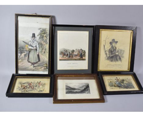 A Collection of Various Coloured Engravings, Welsh Costume Prints etc 