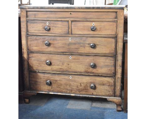 A Late 19th Century Scottish Chest of Two Short and Three Long Drawers with Secret Drawer Over, Bracket Feet, For Full Restor