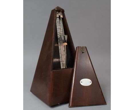 A Mid 20th Century Maelzel Paquet Metronome in Mahogany Case 