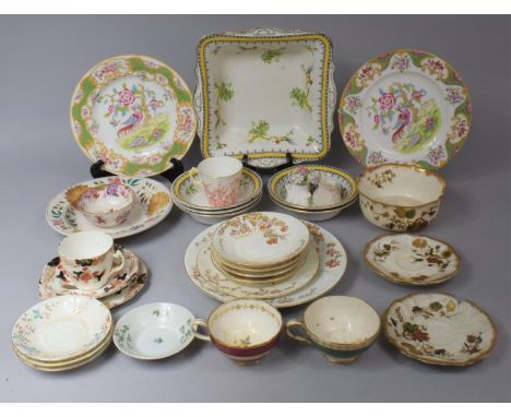 A Collection of 19th Century and Later Ceramics to comprise Leighton Exotic Bird Decorated Fruit Set, Various Edwardian Patte