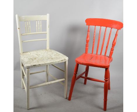 Two Painted Vintage Chairs 