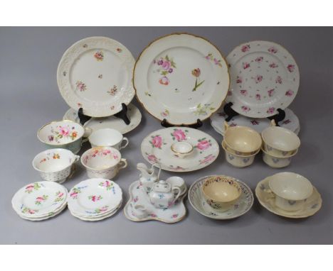 A Collection of Various 19th Century English and Continental Rose and Floral Decorated Ceramics to Comprise Plates, Miniature