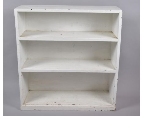 A White Painted Three Shelf Open Bookcase, 76cm wide 